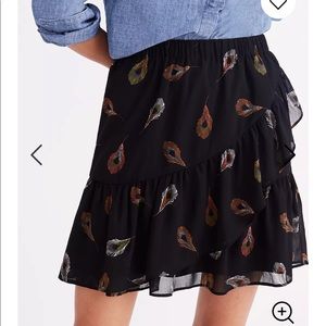 NWT Madewell feather print skirt M
